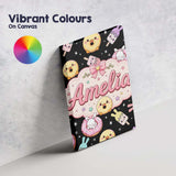 Personalised Name Cute Bunny Popsicle Donut Custom  Bespoke Interior Contemporary Canvas Wall Art Print Decor Picture Ready to Hang