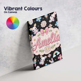 Personalised Name Cute Rainbow Bunny Custom Premium Decorative Design Modern Room Accent Canvas Wall Art Print Decor Picture Ready to Hang