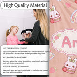 Cute Strawberry Bunny Macaron Dessert Kawaii Peach Background  Personalised Custom Name Super Soft Fleece Blanket Bed Sofa Throw