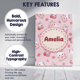 Personalised Name Cute Strawberry Bunny Custom  Modern Room Accent Elegant Feature Canvas Wall Art Print Decor Picture Ready to Hang