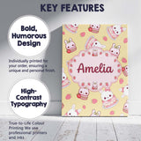 Personalised Name Cute Strawberry Bunny Custom  Modern Room Accent Elegant Feature Canvas Wall Art Print Decor Picture Ready to Hang
