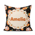 Custom Name Carrot Bunny Donut Dessert Black Background Seamless Square Filled Cushion Throw Pillow Sofa Bed Home Decor Zip Washable UK Made