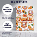 Personalised Name Cute Bunny Donut Carrot Custom  Unique Gift Idea Elegant Feature Canvas Wall Art Print Decor Picture Ready to Hang