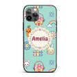 Easter Chick Bunny Carrot Rainbow Fence Kawai Custom Name Protective Phone Case Mobile Cover Durable Everyday Smartphone Shock Resistant