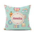 Custom Name Easter Chick Bunny Carrot Rainbow Fence Kawai Mint Square Filled Cushion Throw Pillow Sofa Bed Home Decor Zip Washable UK Made
