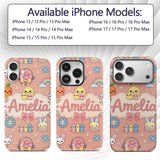 Easter Chick Bunny Carrot Rainbow Flower Peach Custom Name Protective Phone Case Mobile Cover Durable Everyday Smartphone Shock Resistant