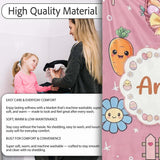 Easter Chick Bunny Carrot Rainbow Rose Pink Background Seamless  Personalised Custom Name Super Soft Fleece Blanket Bed Sofa Throw