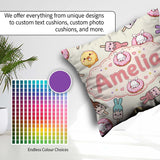Custom Name Easter Bunny Ice Cream Donut Chick Kawaii Background Square Filled Cushion Throw Pillow Sofa Bed Home Decor Zip Washable UK Made