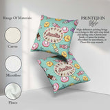Custom Name Cute Easter Bunny Ice Cream Donut Chick Kawaii Mint Square Filled Cushion Throw Pillow Sofa Bed Home Decor Zip Washable UK Made