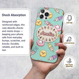 Cute Easter Bunny Ice Cream Donut Chick Kawaii Custom Name Protective Phone Case Mobile Cover Durable Everyday Smartphone Shock Resistant