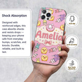 Cute Easter Bunny Ice Cream Donut Chick Kawaii Custom Name Protective Phone Case Mobile Cover Durable Everyday Smartphone Shock Resistant