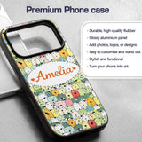 Cute Cartoon Dogs Crowd Multicolour Seamless Custom Name Protective Phone Case Mobile Cover Durable Everyday Smartphone Shock Resistant