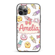 Cute Easter Bunny Ice Cream Donut Chick Kawaii Custom Name Protective Phone Case Mobile Cover Durable Everyday Smartphone Shock Resistant