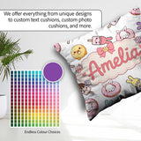 Custom Name Easter Bunny Ice Cream Donut Chick Kawaii Light Grey Square Filled Cushion Throw Pillow Sofa Bed Home Decor Zip Washable UK Made
