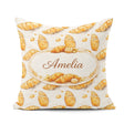 Custom Name Artistic Sketch Croissant Seamless Pattern Ink Style Square Filled Cushion Throw Pillow Sofa Bed Home Decor Zip Washable UK Made