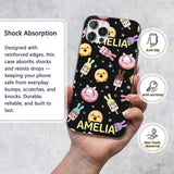 Cute Easter Bunny Ice Cream Donut Chick Kawaii Custom Name Protective Phone Case Mobile Cover Durable Everyday Smartphone Shock Resistant