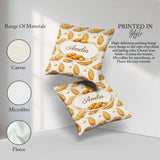 Custom Name Artistic Sketch Croissant Seamless Pattern Ink Style Square Filled Cushion Throw Pillow Sofa Bed Home Decor Zip Washable UK Made