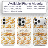 Artistic Sketch Croissant Seamless Pattern Ink Custom Name Protective Phone Case Mobile Cover Durable Everyday Smartphone Shock Resistant