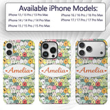 Cute Cartoon Dogs Crowd Multicolour Seamless Custom Name Protective Phone Case Mobile Cover Durable Everyday Smartphone Shock Resistant