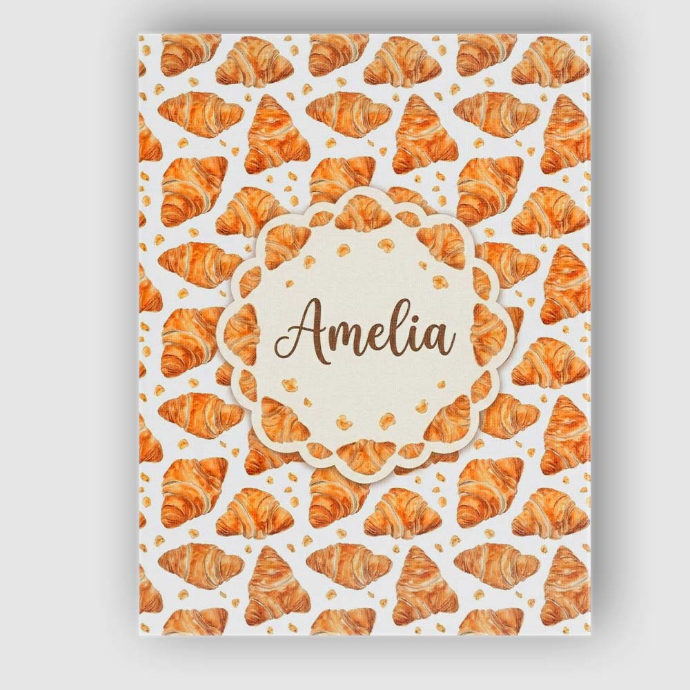 Personalised Name Realistic Croissant Pastry White Background Food Custom  Unique Canvas Wall Art Print Decor Picture Ready to Hang