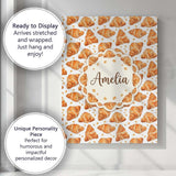 Personalised Name Realistic Croissant Pastry White Background Food Custom  Unique Canvas Wall Art Print Decor Picture Ready to Hang