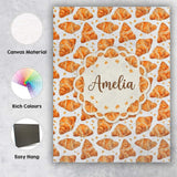 Personalised Name Realistic Croissant Pastry White Background Food Custom  Unique Canvas Wall Art Print Decor Picture Ready to Hang