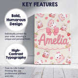 Personalised Name Cute Strawberry Bunny Custom  Modern Room Accent Elegant Feature Canvas Wall Art Print Decor Picture Ready to Hang