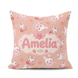 Custom Name Strawberry Bunny Cake Dessert Kawaii Peach Seamless Square Filled Cushion Throw Pillow Sofa Bed Home Decor Zip Washable UK Made