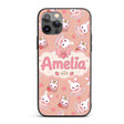 Cute Strawberry Bunny Cake Dessert Kawaii Peach Custom Name Protective Phone Case Mobile Cover Durable Everyday Smartphone Shock Resistant
