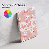 Personalised Name Cute Strawberry Bunny Custom  Modern Room Accent Elegant Feature Canvas Wall Art Print Decor Picture Ready to Hang
