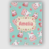 Personalised Name Cute Strawberry Bunny Custom  Modern Room Accent Elegant Feature Canvas Wall Art Print Decor Picture Ready to Hang