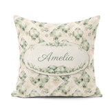 Custom Name Watercolor Crystal Gemstone Beige Background Mineral Square Filled Cushion Throw Pillow Sofa Bed Home Decor Zip Washable UK Made