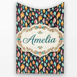 Colorful Crystal Gemstone Dark Galaxy Background Fantasy Lovely  Personalised Custom Name Super Soft Fleece Blanket Bed Sofa Throw