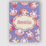 Personalised Name Cute Bunny Donut Dessert Custom  Unique Gift Idea Elegant Feature Canvas Wall Art Print Decor Picture Ready to Hang