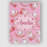 Personalised Name Cute Bunny Donut Dessert Custom  Unique Gift Idea Elegant Feature Canvas Wall Art Print Decor Picture Ready to Hang