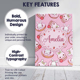 Personalised Name Cute Bunny Donut Dessert Custom  Unique Gift Idea Elegant Feature Canvas Wall Art Print Decor Picture Ready to Hang