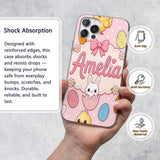 Cute Easter Bunny Chick Carrot Egg Blush Polka Custom Name Protective Phone Case Mobile Cover Durable Everyday Smartphone Shock Resistant
