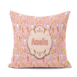 Custom Name Easter Bunny Chick Carrot Egg Pink Polka Dot Pattern Square Filled Cushion Throw Pillow Sofa Bed Home Decor Zip Washable UK Made