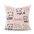 Custom Name Cute Panda Unicorn Cartoon Animal Pattern Coffee Cup Square Filled Cushion Throw Pillow Sofa Bed Home Decor Zip Washable UK Made