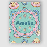 Personalised Name Kawaii Chick Sitting on Custom  Unique Gift Idea Elegant Feature Canvas Wall Art Print Decor Picture Ready to Hang