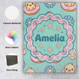 Personalised Name Kawaii Chick Sitting on Custom  Unique Gift Idea Elegant Feature Canvas Wall Art Print Decor Picture Ready to Hang