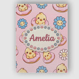 Personalised Name Kawaii Chick Sitting on Custom  Unique Gift Idea Elegant Feature Canvas Wall Art Print Decor Picture Ready to Hang
