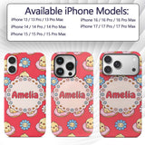 Cute Kawaii Chick Sitting on Donut with Flowers Custom Name Protective Phone Case Mobile Cover Durable Everyday Smartphone Shock Resistant