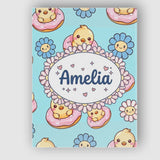 Personalised Name Kawaii Chick Sitting on Custom  Unique Gift Idea Elegant Feature Canvas Wall Art Print Decor Picture Ready to Hang