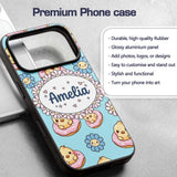 Kawaii Chick Sitting on Donut with Printed Design Custom Name Protective Phone Case Mobile Cover Durable Everyday Smartphone Shock Resistant