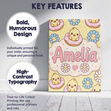 Personalised Name Kawaii Chick Sitting on Custom  Unique Gift Idea Elegant Feature Canvas Wall Art Print Decor Picture Ready to Hang