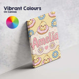 Personalised Name Kawaii Chick Sitting on Custom  Unique Gift Idea Elegant Feature Canvas Wall Art Print Decor Picture Ready to Hang