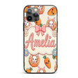 Cute Kawaii Bunny with Carrot Donut Seamless Custom Name Protective Phone Case Mobile Cover Durable Everyday Smartphone Shock Resistant