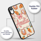 Cute Kawaii Bunny with Carrot Donut Seamless Custom Name Protective Phone Case Mobile Cover Durable Everyday Smartphone Shock Resistant