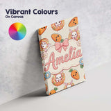 Personalised Name Cute Kawaii Bunny with Custom  Unique Gift Idea Elegant Feature Canvas Wall Art Print Decor Picture Ready to Hang